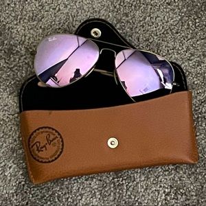 Ray Ban Aviator violet purple mirror lens